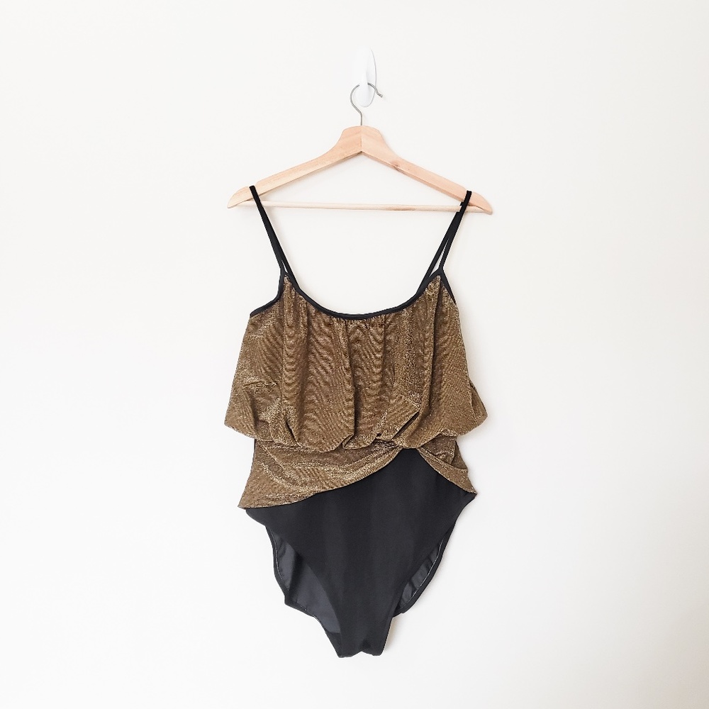 Vintage SandCastle Gold One-Piece Swimsuit